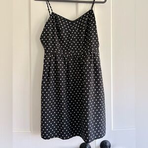 J. Crew Black Polka Dot Spaghetti Strap Dress
